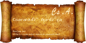 Csarankó Auróra névjegykártya